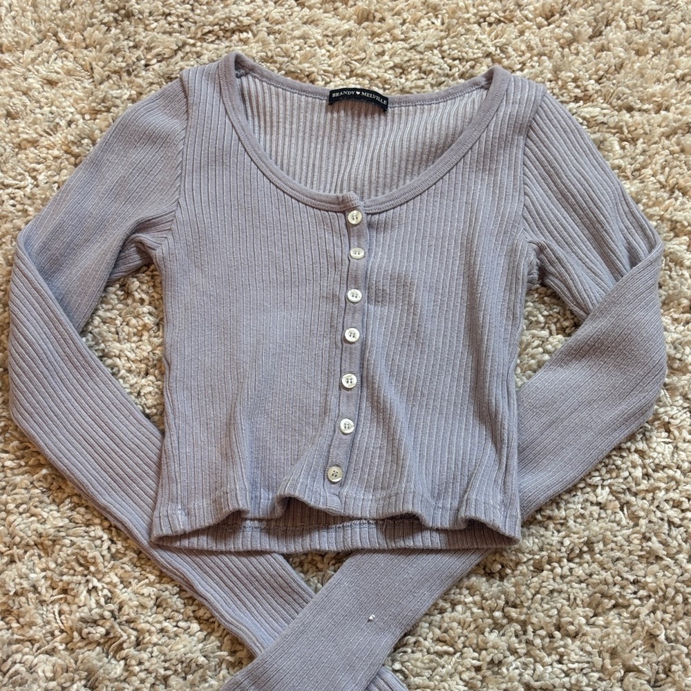 Brandy Melville Lavender Ribbed Top